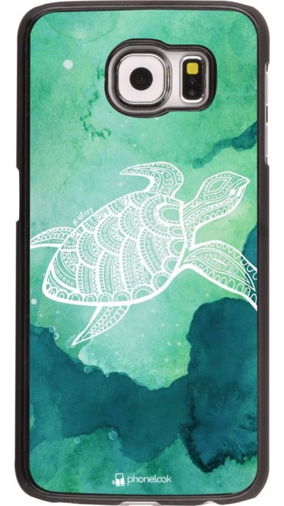 Coque Samsung Galaxy S6 - Turtle Aztec Watercolor