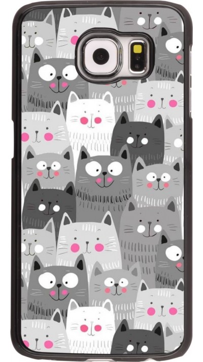 Coque Samsung Galaxy S6 edge - Chats gris troupeau