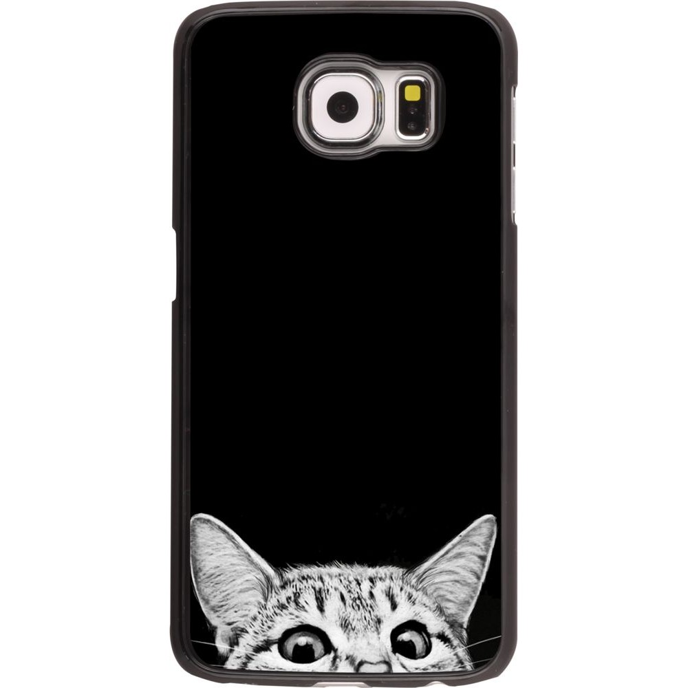 Coque Samsung Galaxy S6 edge - Cat Looking Up Black