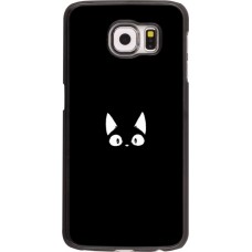 Coque Samsung Galaxy S6 edge - Funny cat on black