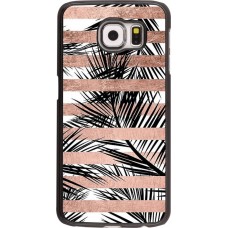 Coque Samsung Galaxy S6 edge - Palm trees gold stripes