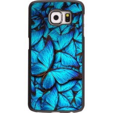 Hülle Samsung Galaxy S6 edge - Papillon - Bleu