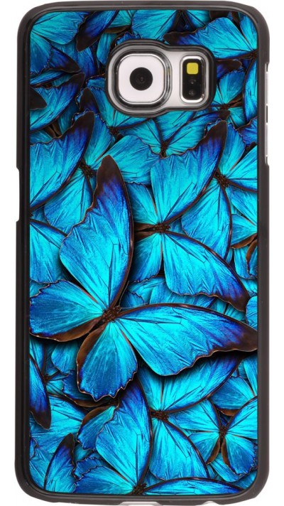Coque Samsung Galaxy S6 edge - Papillon - Bleu