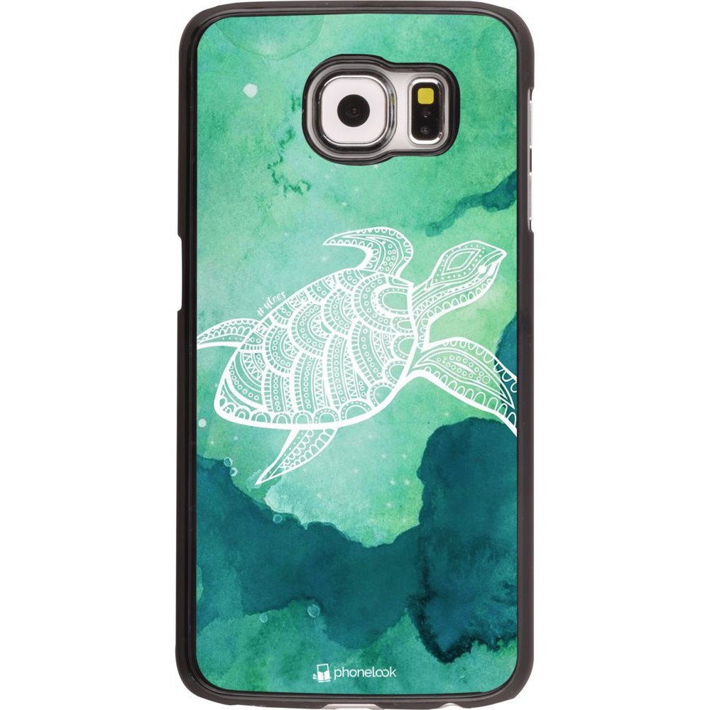 Coque Samsung Galaxy S6 edge - Turtle Aztec Watercolor