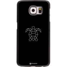 Coque Samsung Galaxy S6 edge - Turtles lines on black