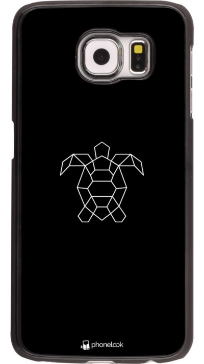 Hülle Samsung Galaxy S6 edge - Turtles lines on black