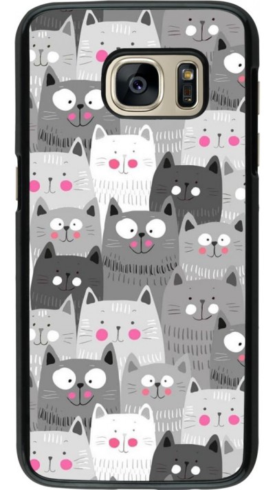 Coque Samsung Galaxy S7 - Chats gris troupeau