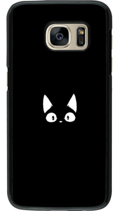 Hülle Samsung Galaxy S7 - Funny cat on black