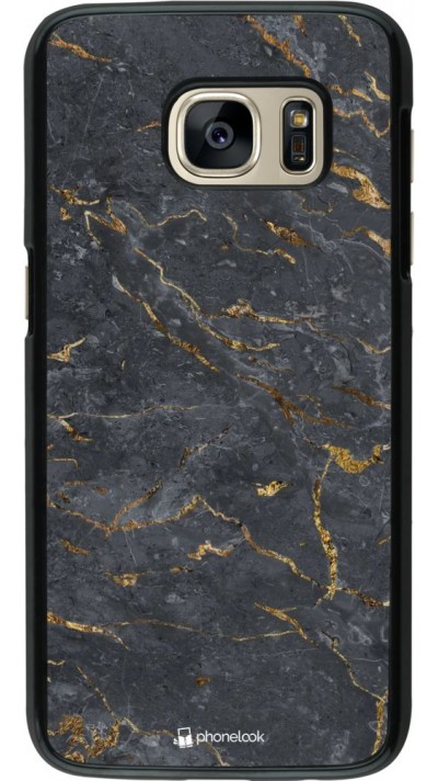 Coque Samsung Galaxy S7 - Grey Gold Marble