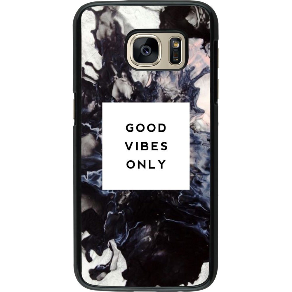 Coque Samsung Galaxy S7 -  Marble Good Vibes Only