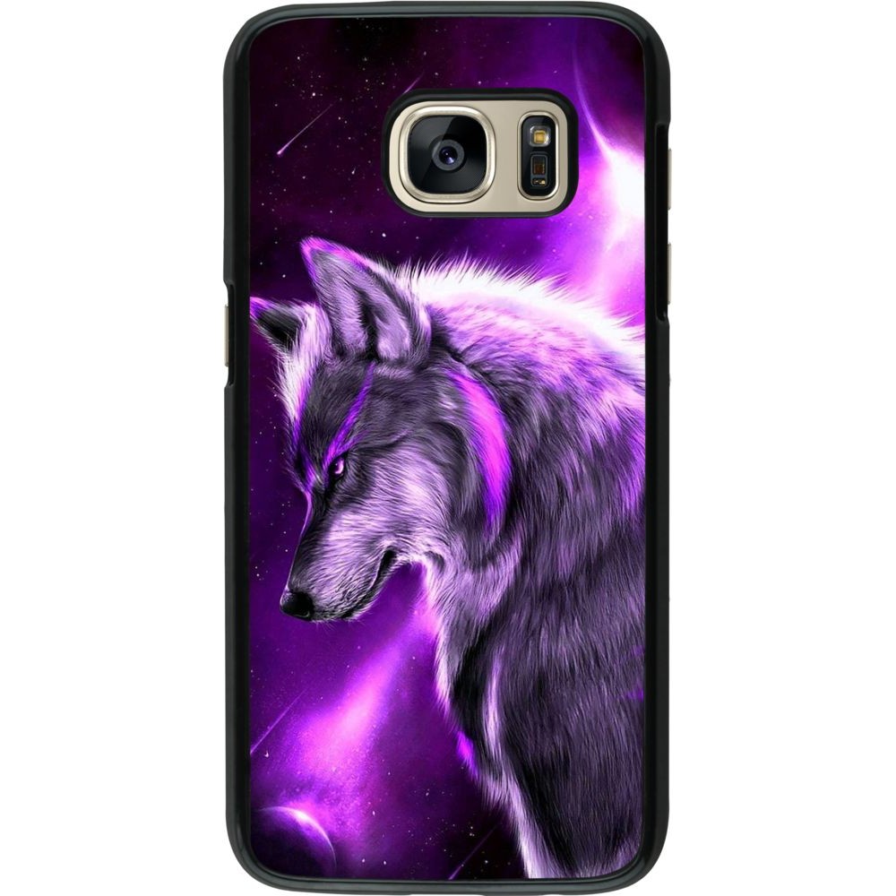 Coque Samsung Galaxy S7 - Purple Sky Wolf