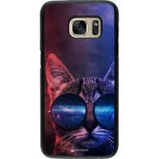 Hülle Samsung Galaxy S7 - Red Blue Cat Glasses