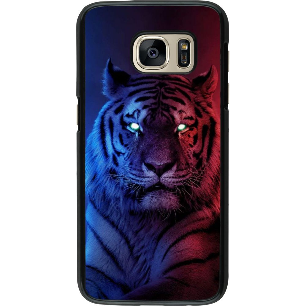 Coque Samsung Galaxy S7 - Tiger Blue Red