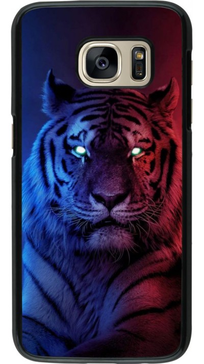 Coque Samsung Galaxy S7 - Tiger Blue Red
