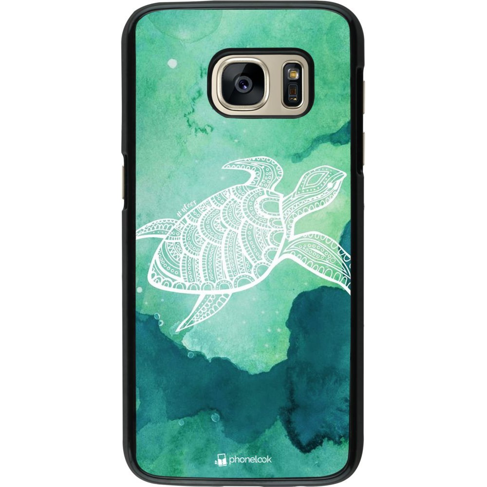 Coque Samsung Galaxy S7 - Turtle Aztec Watercolor