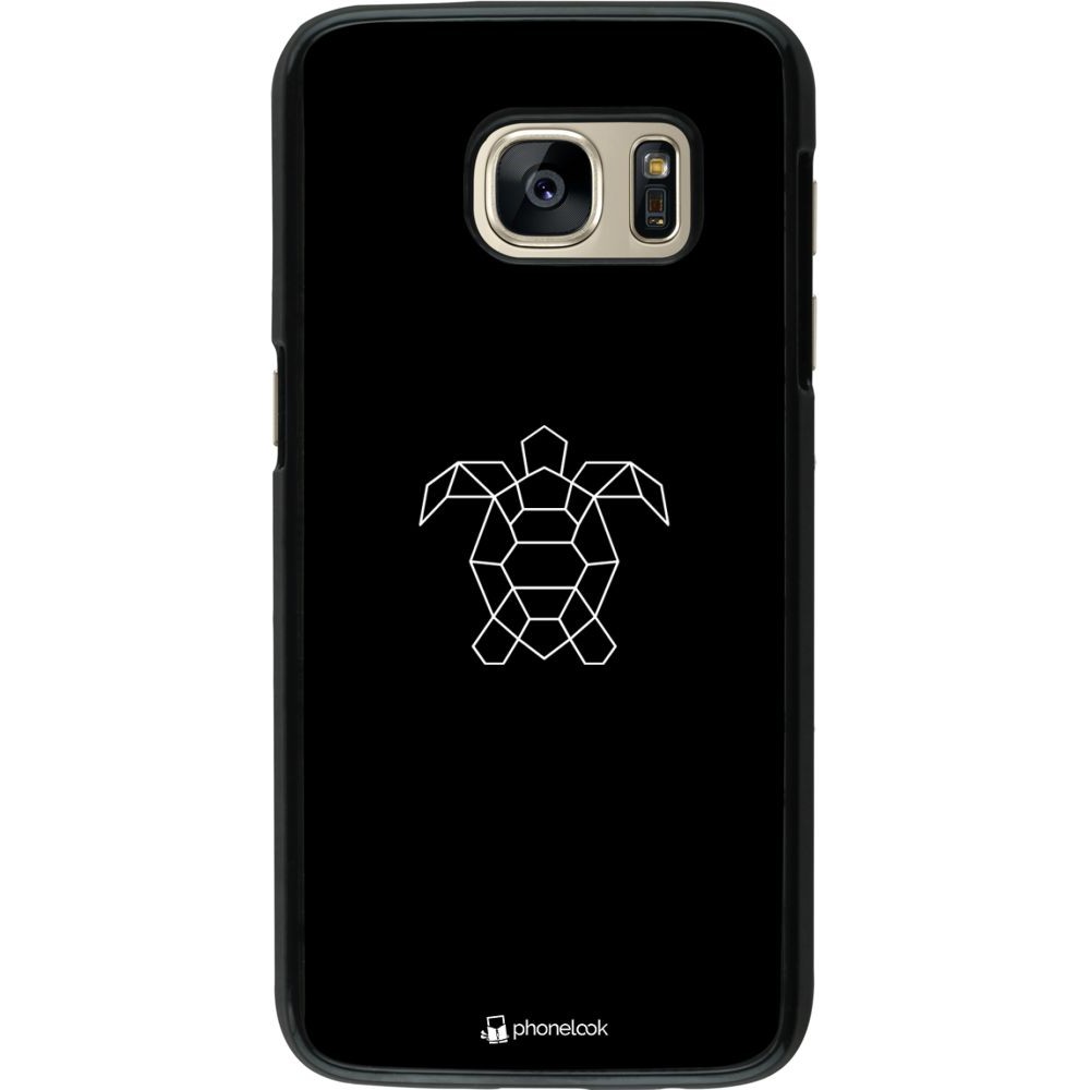 Coque Samsung Galaxy S7 - Turtles lines on black