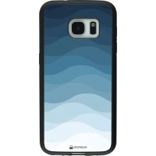 Coque Samsung Galaxy S7 - Silicone rigide noir Flat Blue Waves