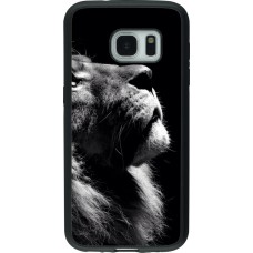 Coque Samsung Galaxy S7 - Silicone rigide noir Lion looking up