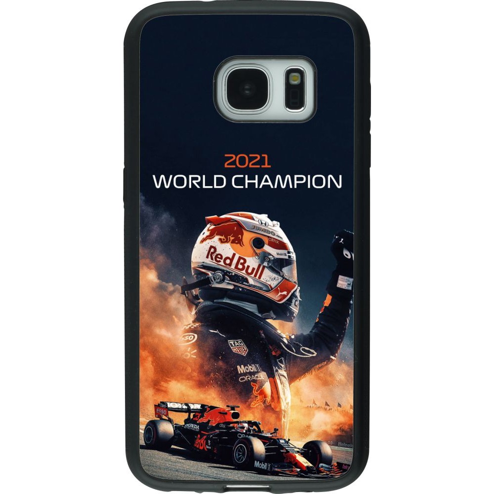 Coque Samsung Galaxy S7 - Silicone rigide noir Max Verstappen 2021 World Champion