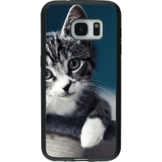 Coque Samsung Galaxy S7 - Silicone rigide noir Meow 23