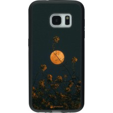 Hülle Samsung Galaxy S7 - Silikon schwarz Moon Flowers