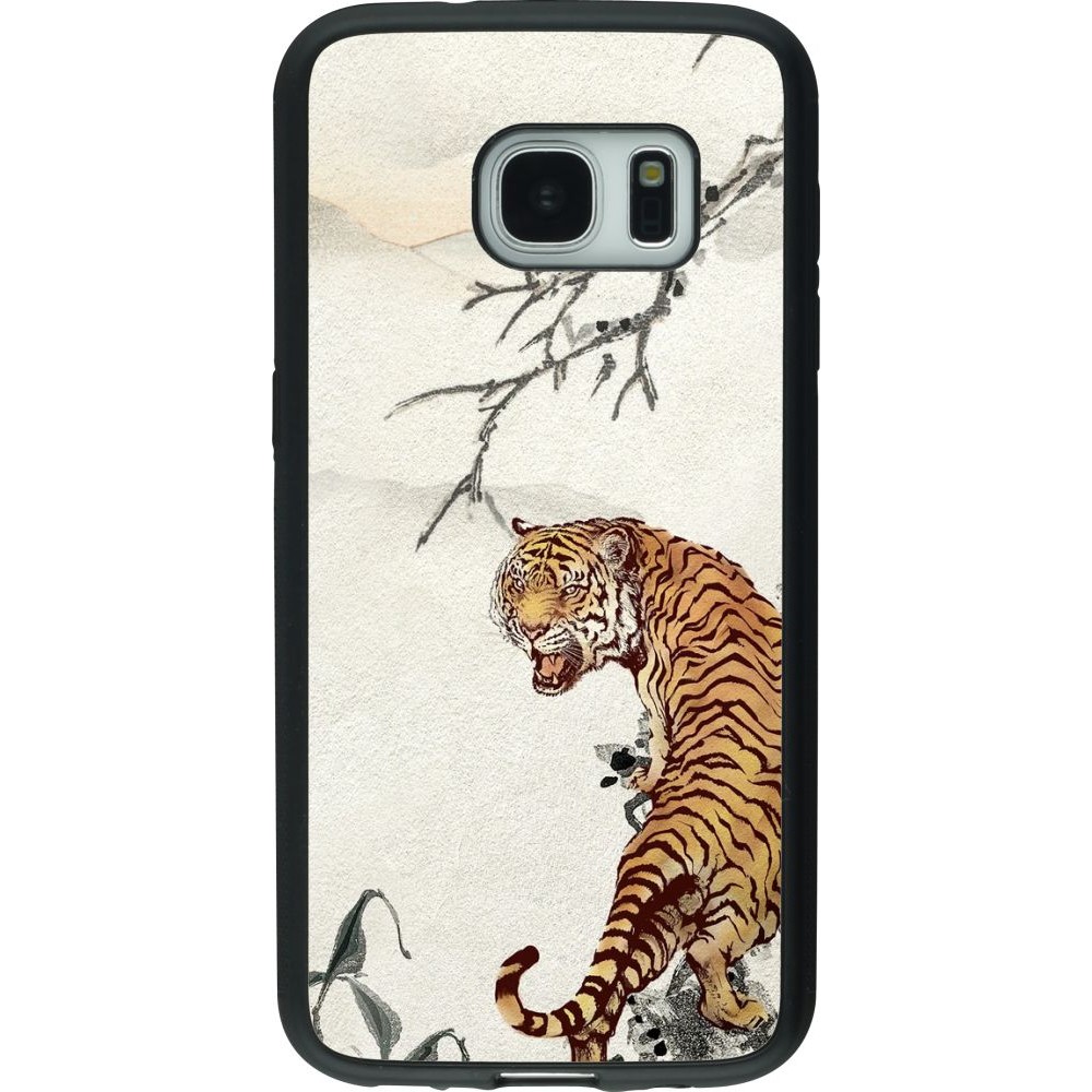 Hülle Samsung Galaxy S7 - Silikon schwarz Roaring Tiger