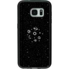 Hülle Samsung Galaxy S7 - Silikon schwarz Space Doodle