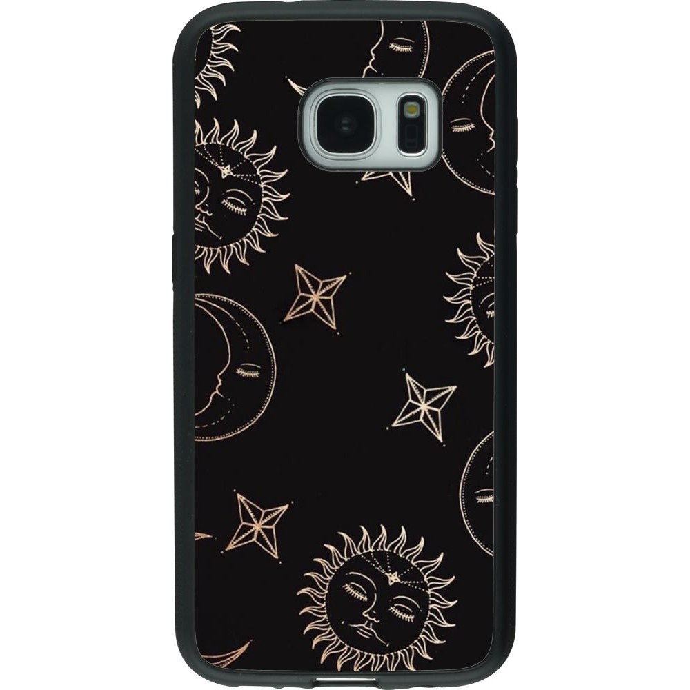 Coque Samsung Galaxy S7 - Silicone rigide noir Suns and Moons