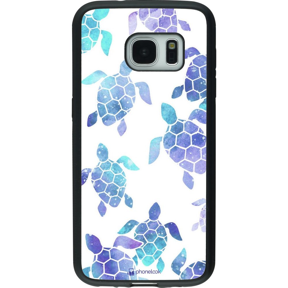 Coque Samsung Galaxy S7 - Silicone rigide noir Turtles pattern watercolor