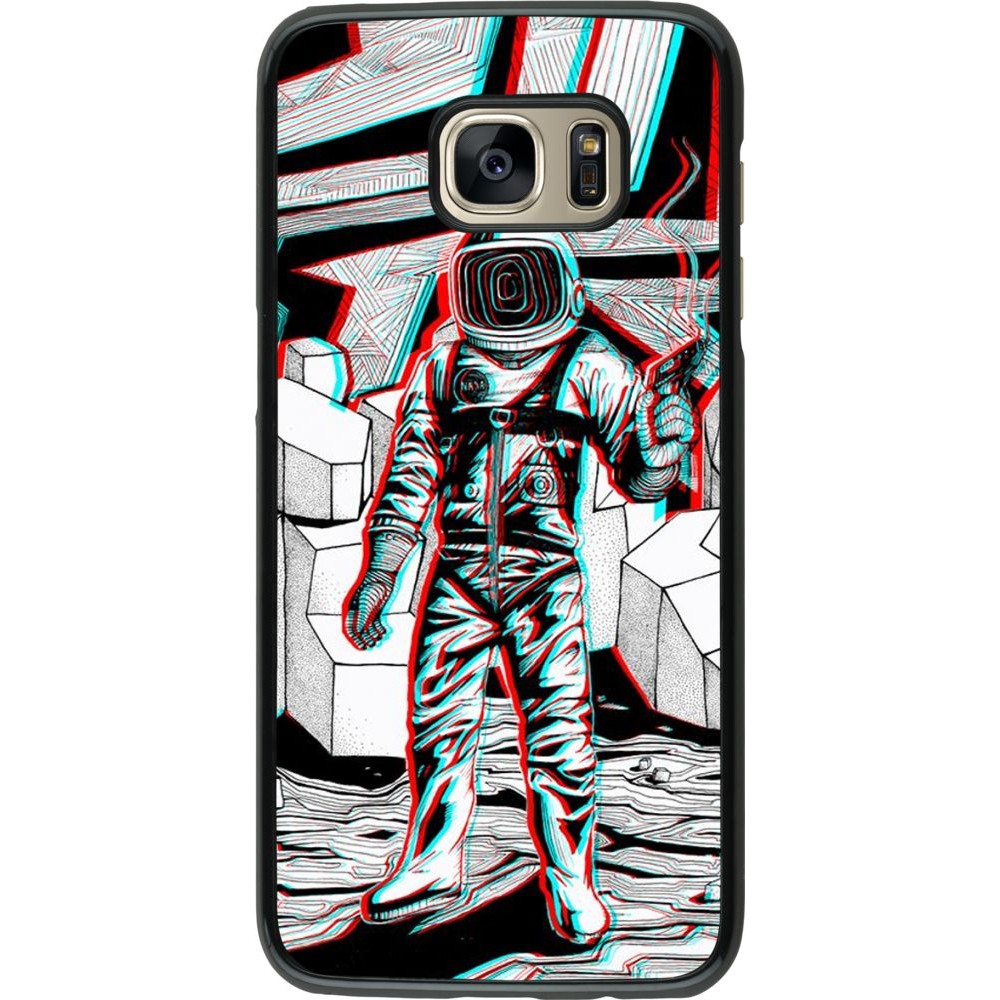 Hülle Samsung Galaxy S7 edge - Anaglyph Astronaut