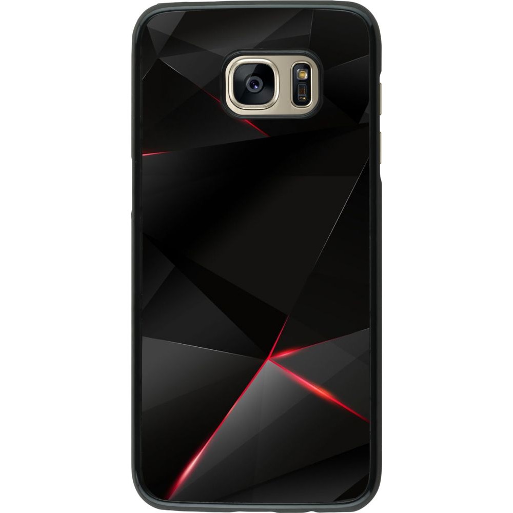 Hülle Samsung Galaxy S7 edge - Black Red Lines