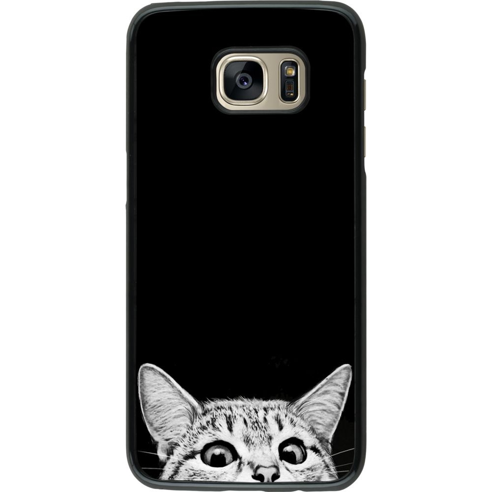 Hülle Samsung Galaxy S7 edge - Cat Looking Up Black