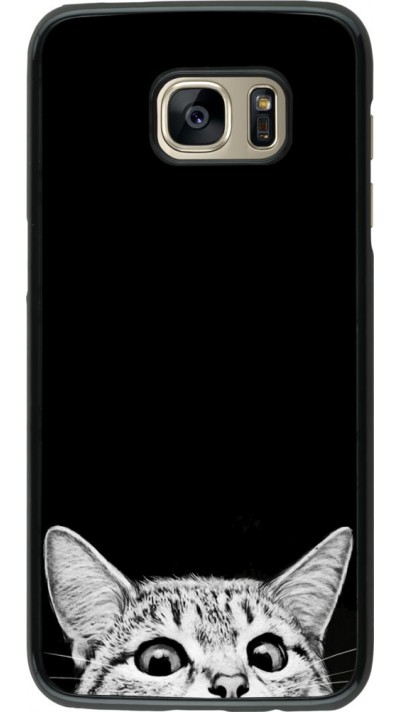 Coque Samsung Galaxy S7 edge - Cat Looking Up Black