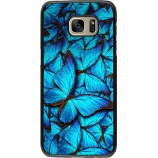 Coque Samsung Galaxy S7 edge - Papillon - Bleu