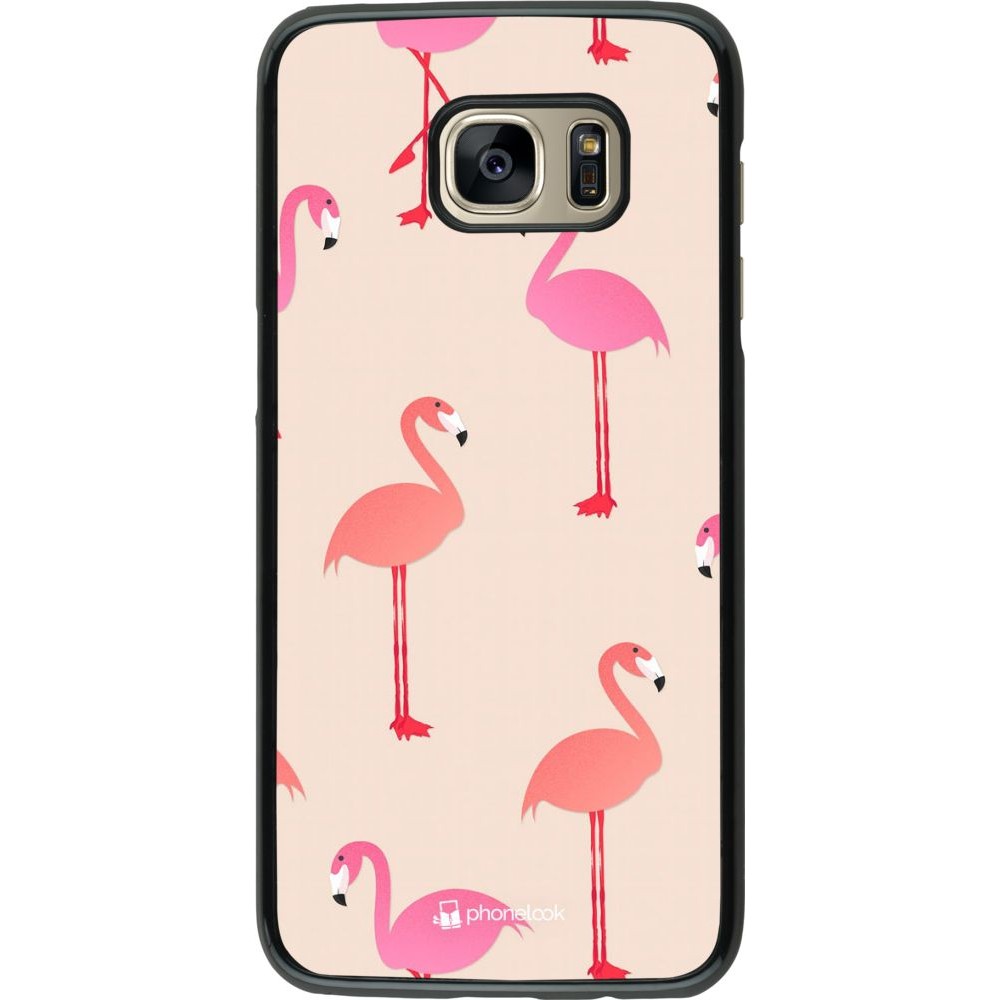 Coque Samsung Galaxy S7 edge - Pink Flamingos Pattern