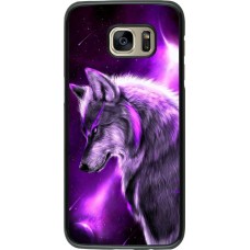 Coque Samsung Galaxy S7 edge - Purple Sky Wolf