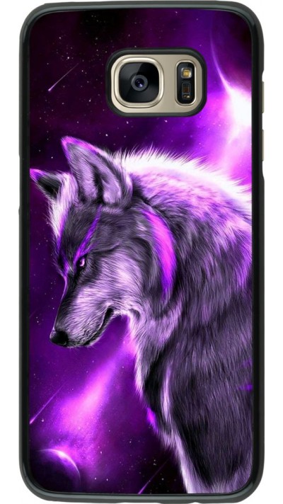 Coque Samsung Galaxy S7 edge - Purple Sky Wolf