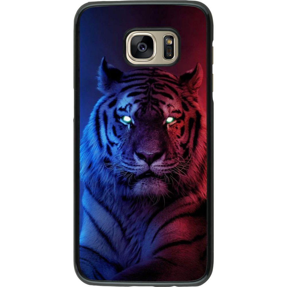 Hülle Samsung Galaxy S7 edge - Tiger Blue Red