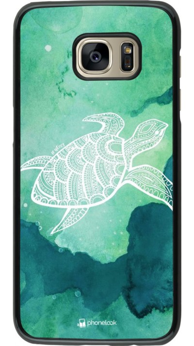 Coque Samsung Galaxy S7 edge - Turtle Aztec Watercolor