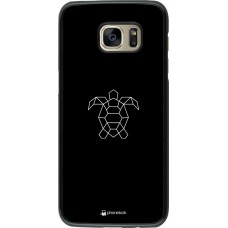 Hülle Samsung Galaxy S7 edge - Turtles lines on black