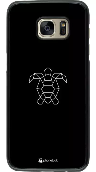 Coque Samsung Galaxy S7 edge - Turtles lines on black