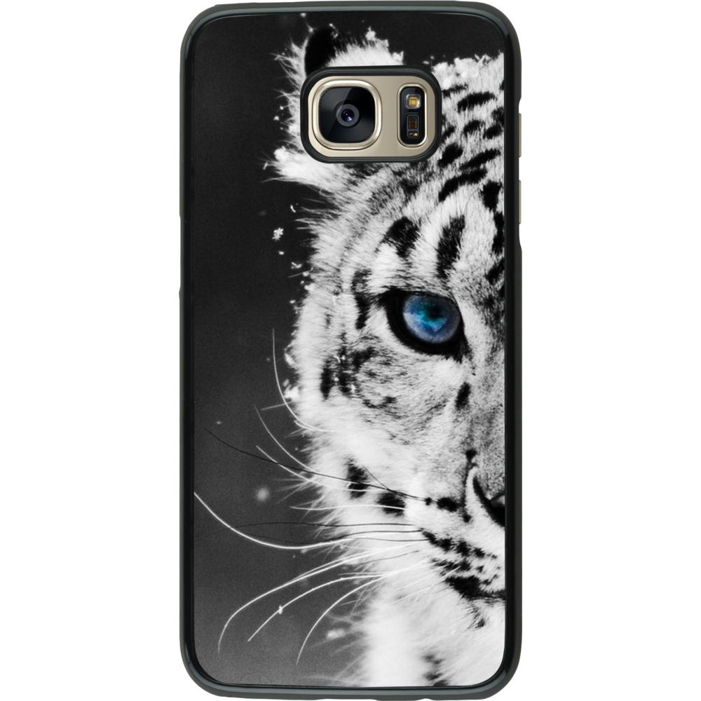 Hülle Samsung Galaxy S7 edge - White tiger blue eye