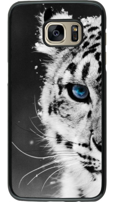 Hülle Samsung Galaxy S7 edge - White tiger blue eye