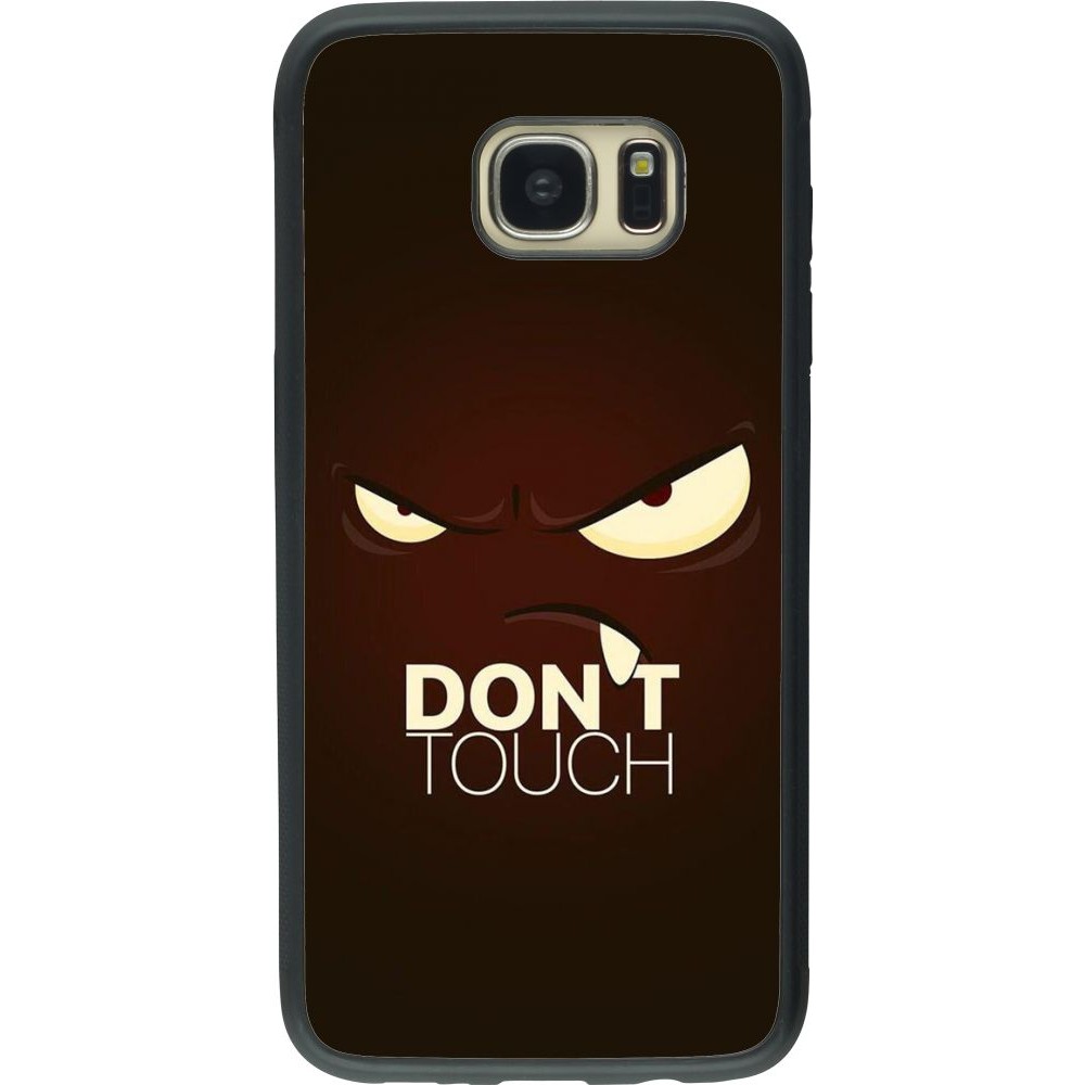 Coque Samsung Galaxy S7 edge - Silicone rigide noir Angry Dont Touch