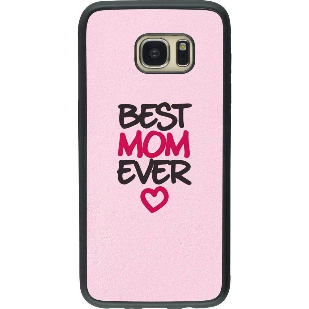 Coque Samsung Galaxy S7 edge - Silicone rigide noir Best Mom Ever 2