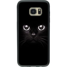 Coque Samsung Galaxy S7 edge - Silicone rigide noir Cat eyes
