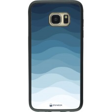 Coque Samsung Galaxy S7 edge - Silicone rigide noir Flat Blue Waves