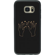 Coque Samsung Galaxy S7 edge - Silicone rigide noir Grey magic hands