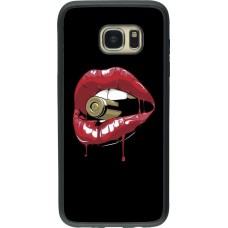 Coque Samsung Galaxy S7 edge - Silicone rigide noir Lips bullet
