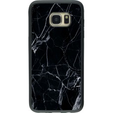 Hülle Samsung Galaxy S7 edge - Silikon schwarz Marble Black 01